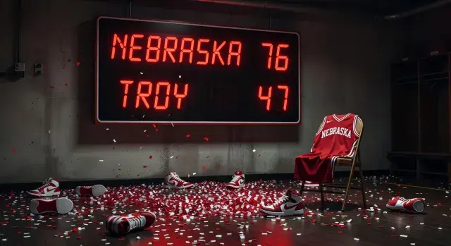 Nebraska claims first NCAA men's tournament win, beating Troy 76-47