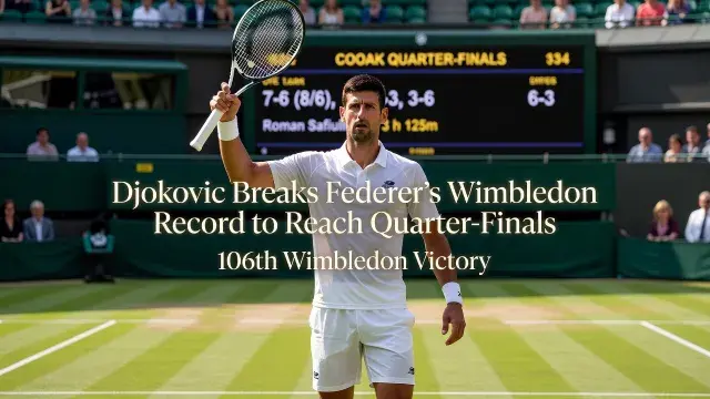 Djokovic Breaks Federer's Wimbledon Record to Reach Quarter-Finals
