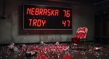 Nebraska claims first NCAA men's tournament win, beating Troy 76-47